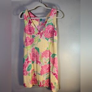 Lilly Pulitzer Pink & Yellow Floral Dress Sz 8